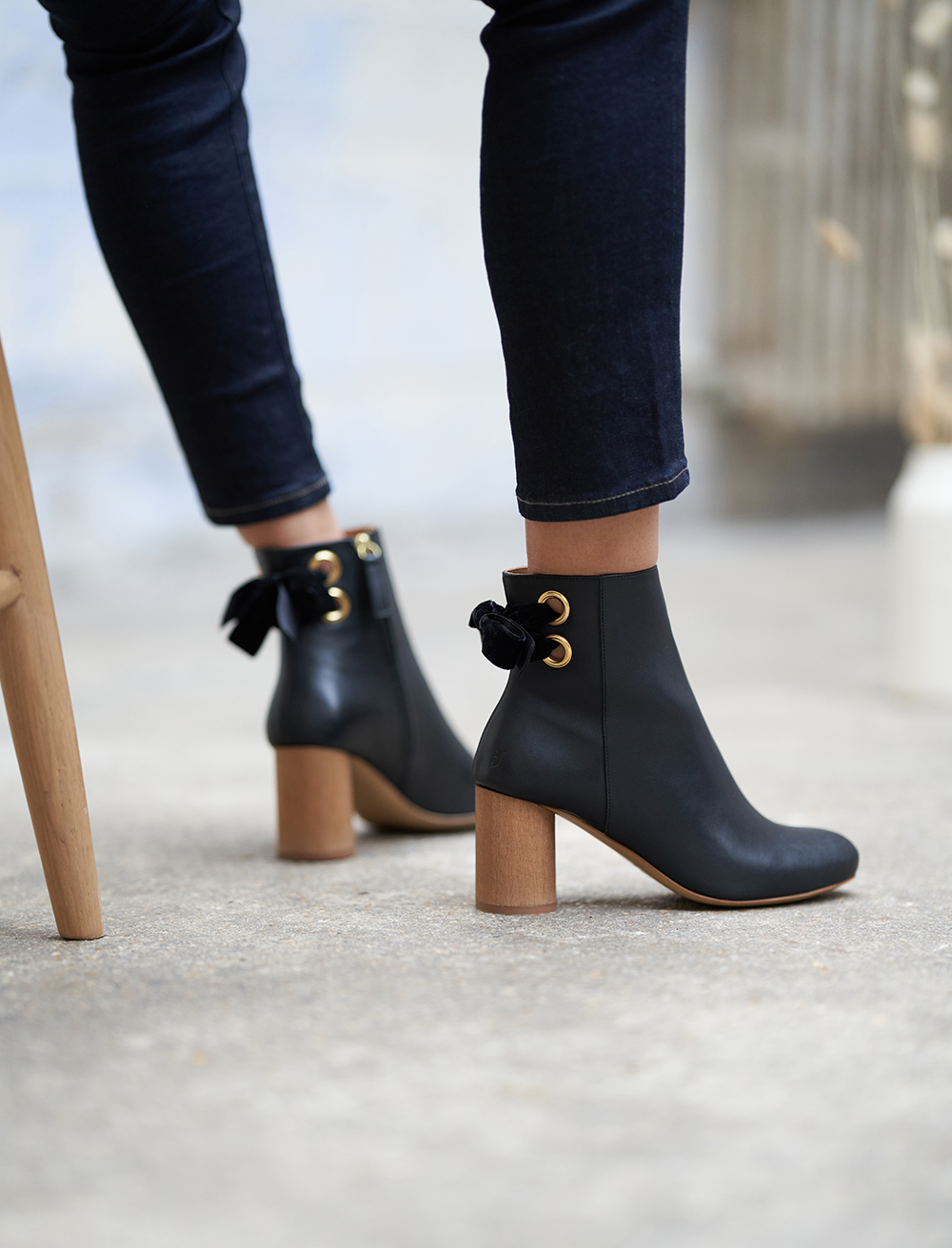 Emma Heeled Ankle Boots - Black