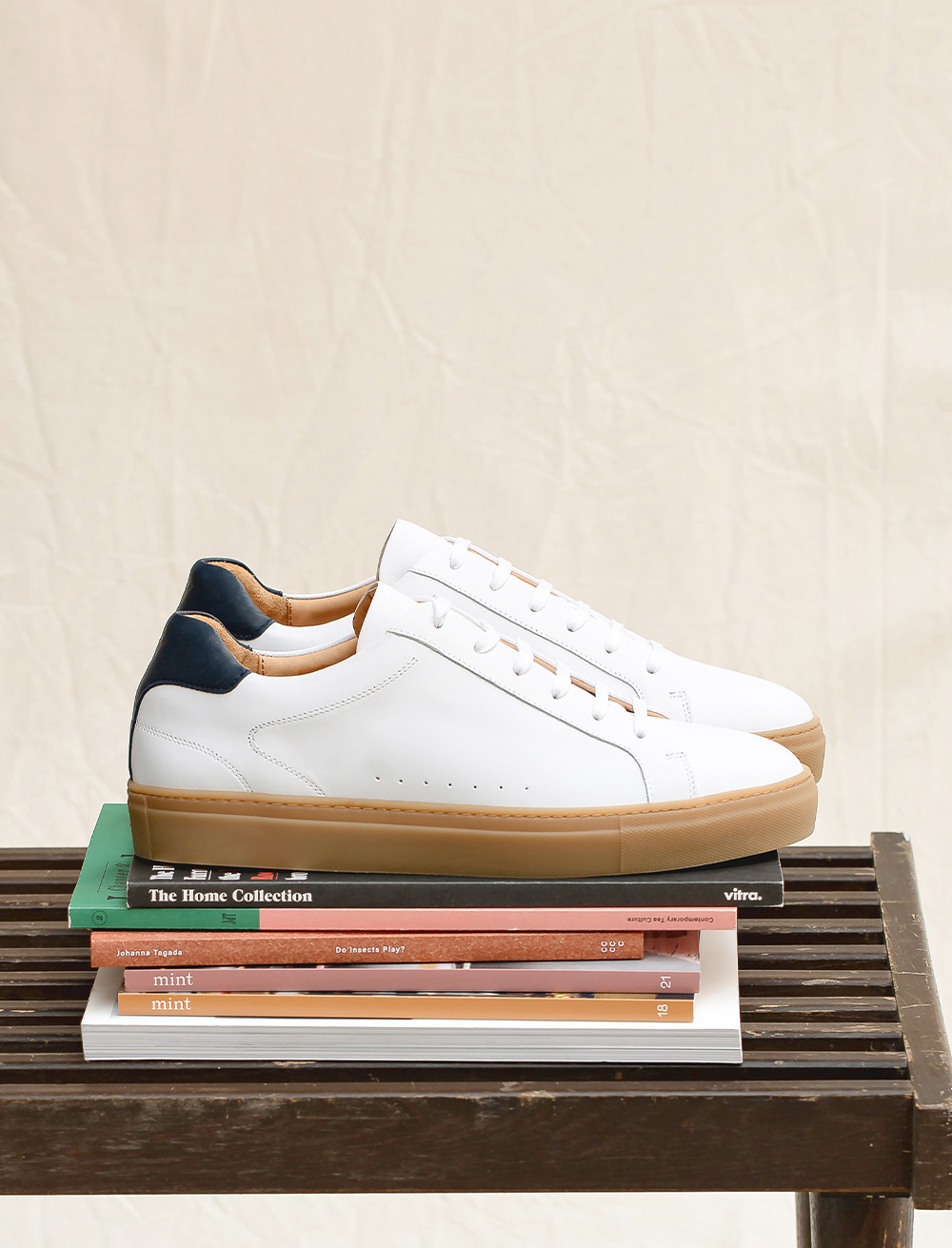 Sneakers Billy - Honey, White and Blue