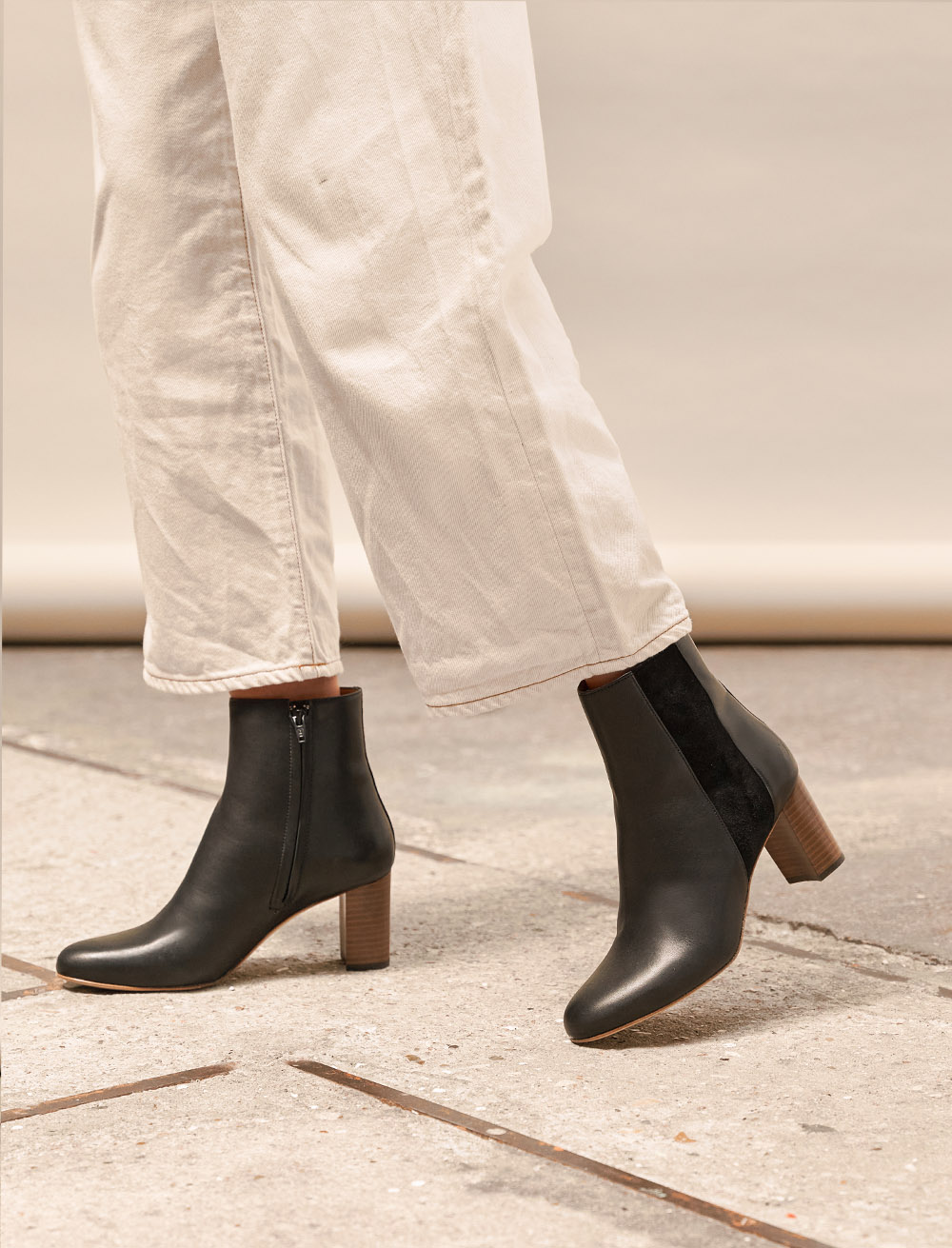 Ankle boots Sophie - Bi-material Black