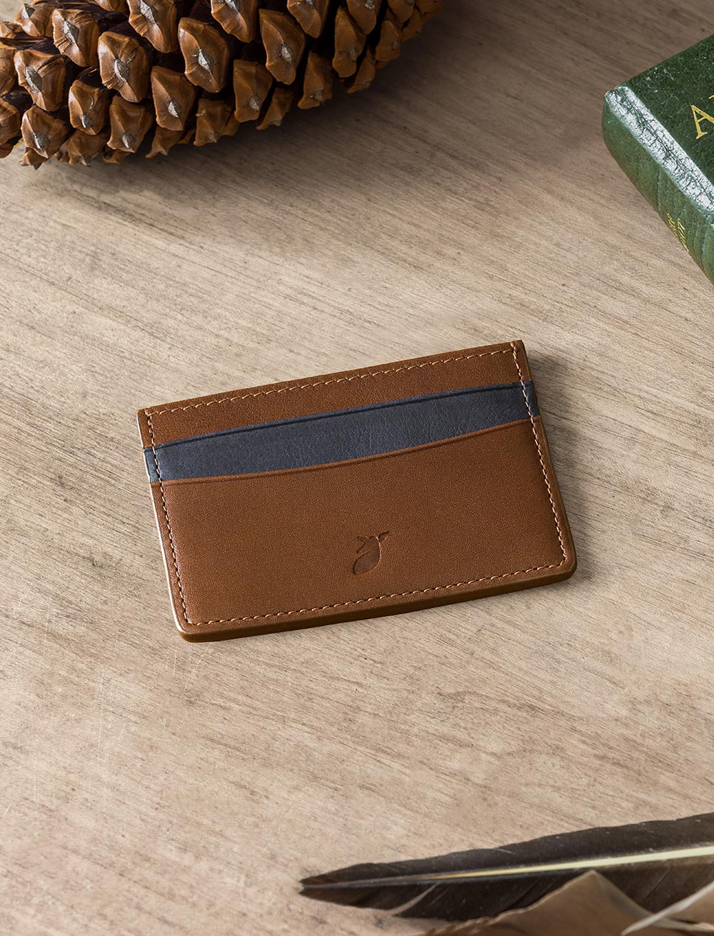 Card holder - Coffee bean and Midnight blue 